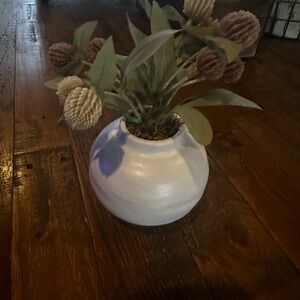 Decorative Faux Floral Arrangement in White Vase